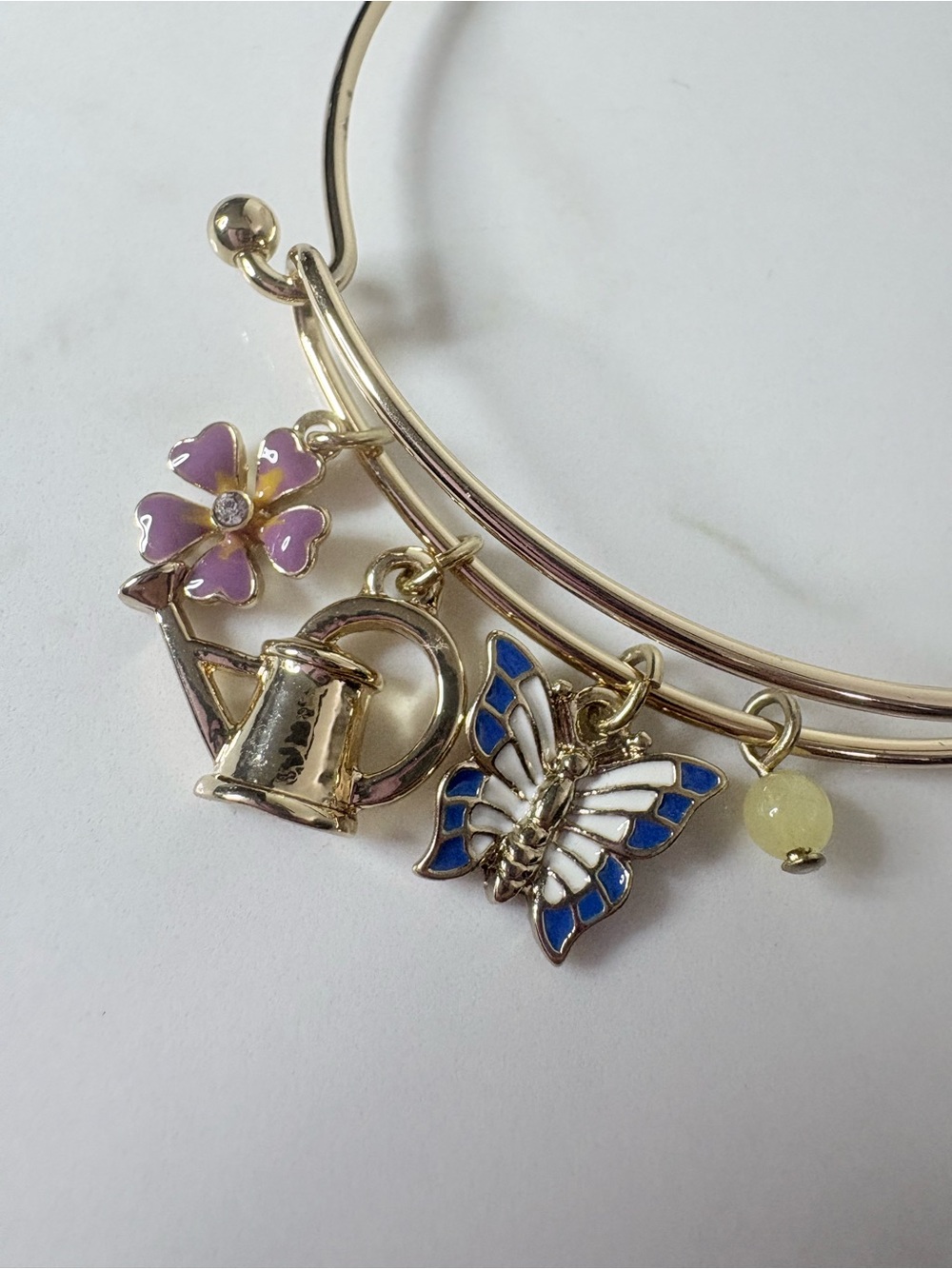 Avon 2018 Charming Gardener Charm Bracelet NIB Gold Tone Butterfly Flower